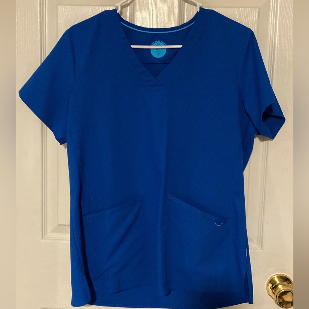 Classic Blue V-Neck Women's Short Sleeve scrub top